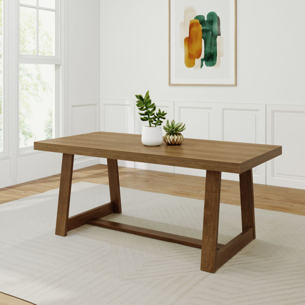 Wade Logan® Ashneel 72.25'' Pine Solid Wood Dining Table & Reviews